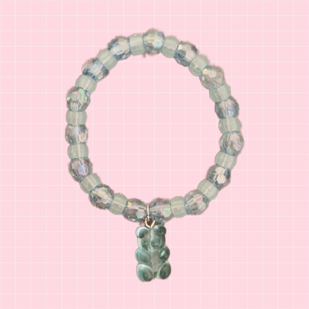 Blue Gummy Bear Beaded Bracelet